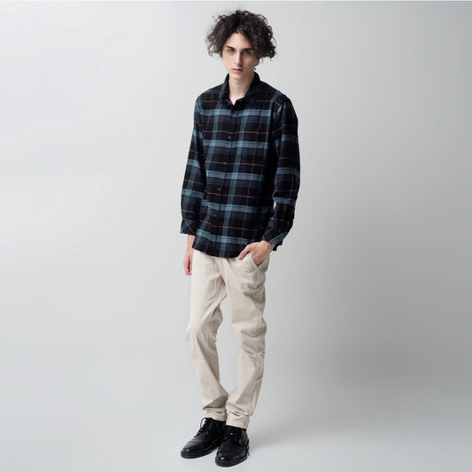 Benhill Kemeja Pria  Flanel Panjang  Kotak Abu 28909-11633