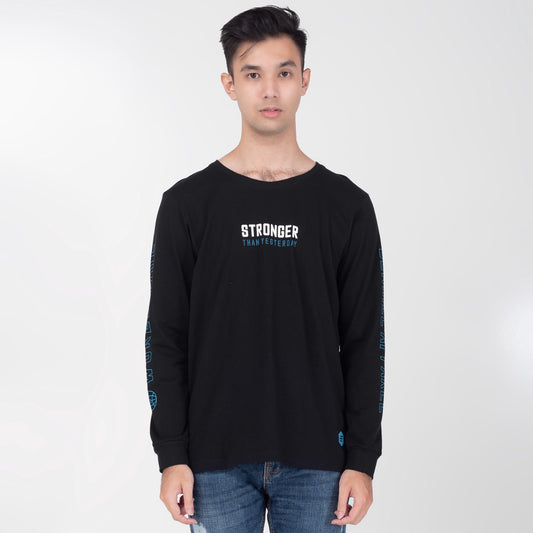 Benhill Kaos Grafis Katun 30s Combed Lengan Panjang Hitam 351-35272