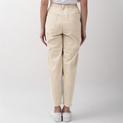 Benhill "Minji" Celana Panjang High Waist Wanita Beige  988-22955