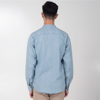 Benhill Kemeja Koko Pria Denim Lengan Panjang Light Blue 26-19309
