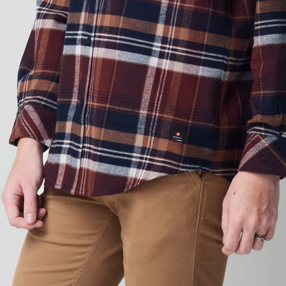 Benhill Kemeja Pria Flannel Lengan Panjang Kotak Coklat 29408-11533