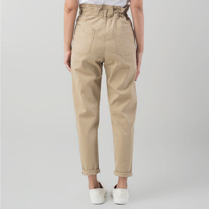 Benhill "Yeji" Celana Wanita High Waist Cream 881-32E0F