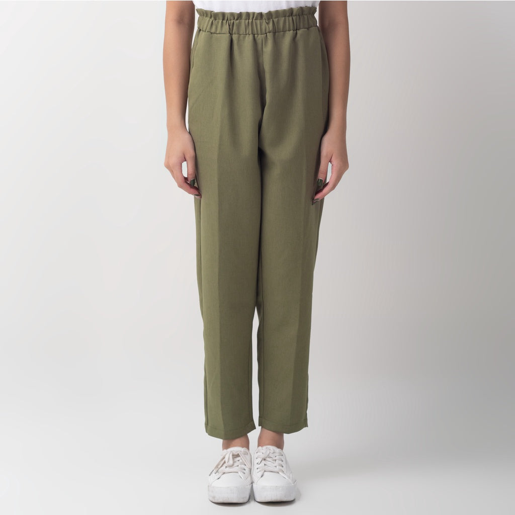 Benhill "Choe" Celana Bahan Wanita High Waist Olive 212-39774