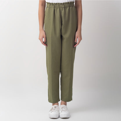 Benhill "Choe" Celana Bahan Wanita High Waist Olive 212-39774