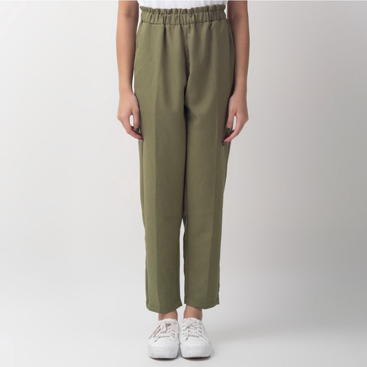 Benhill "Choe" Celana Bahan Wanita High Waist Olive 212-39774