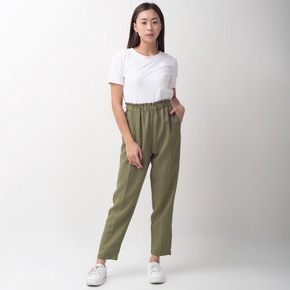 Benhill "Choe" Celana Bahan Wanita High Waist Olive 212-39774