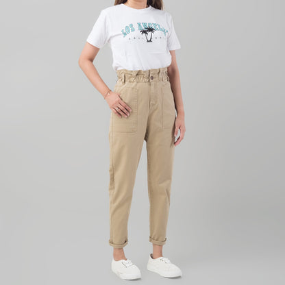 Benhill "Yeji" Celana Wanita High Waist Cream 881-32E0F