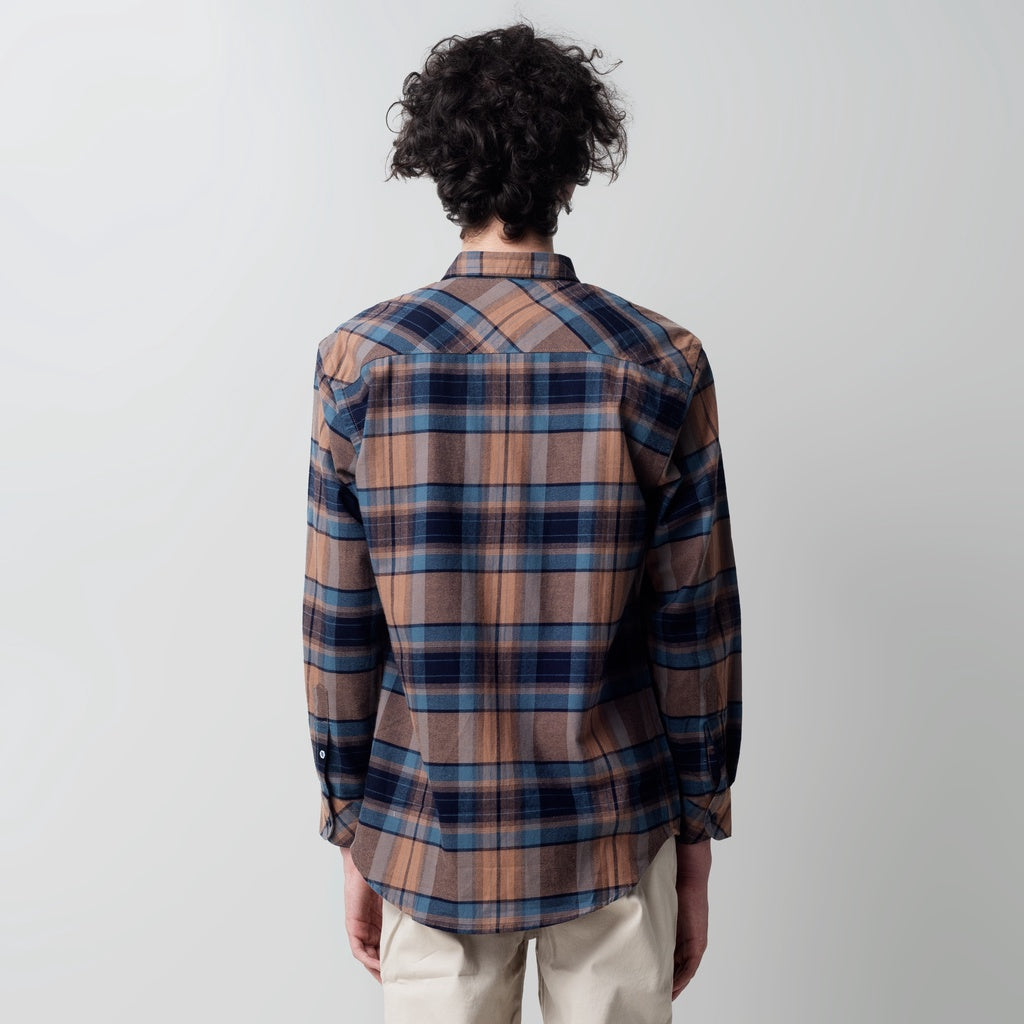 Benhill Kemeja Pria Flanel Panjang Kotak Biru 28166-67-11333