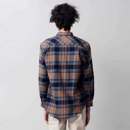 Benhill Kemeja Pria Flanel Panjang Kotak Biru 28166-67-11333