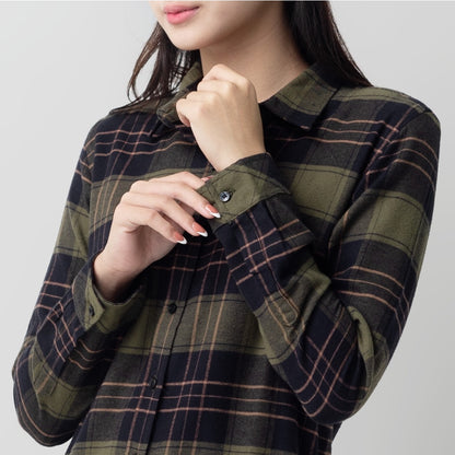 Benhill Kemeja Tunik Flannel Wanita Kotak  Hijau  Army 1152-11S35