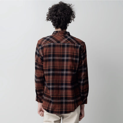 Benhill Kemeja Pria Flannel Lengan Panjang  Kotak Coklat 28184-11533