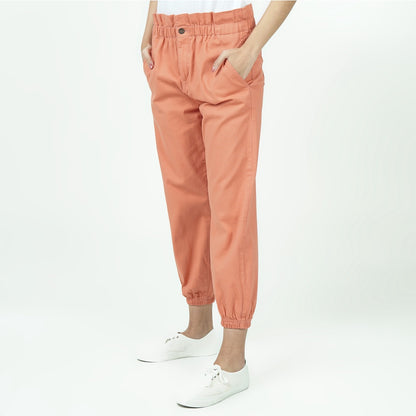 Benhill Celana  "Rae"  Stretch Wanita High Waist Jogger Pants Coral Pink  287-32491