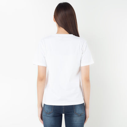 Benhill T-shirt Kaos Wanita Grafis Katun 24s Combed Lengan Pendek Putih 605-35186