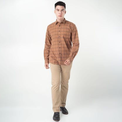 Benhill Kemeja Pria Flannel Kotak Coklat 27068-11533