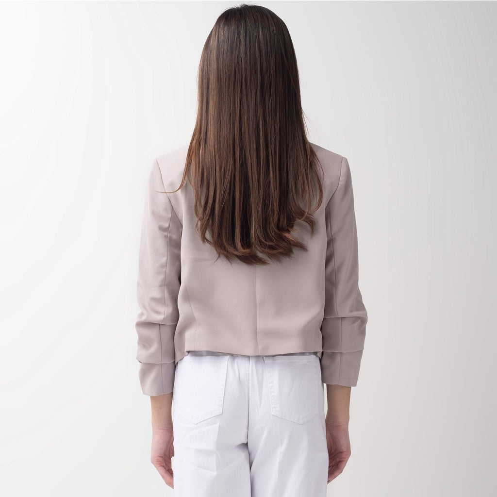 Benhill "Nayeon" Blazer Kerja / Outer Wanita Premium  Lengan Serut  Dusty Pink 798-39J99