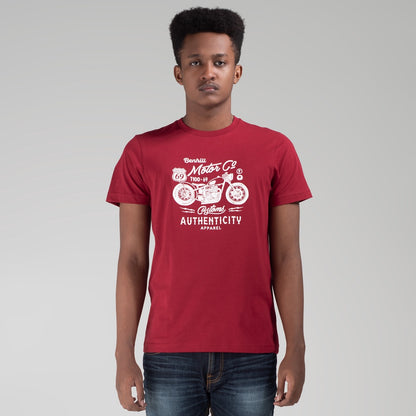 Benhill Kaos Grafis Katun 30s Combed Lengan Pendek Maroon 445-19F68