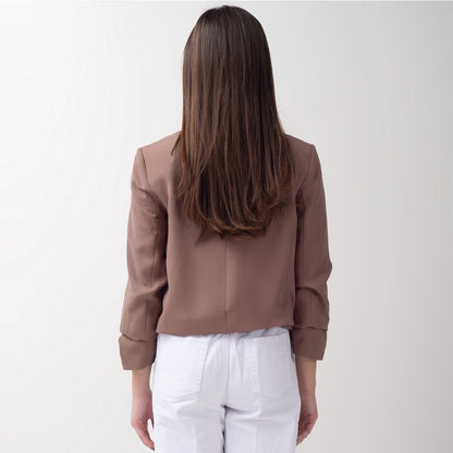 Benhill "Nayeon" Blazer Kerja / Outer Wanita Premium  Lengan Serut Salmon 795-39599