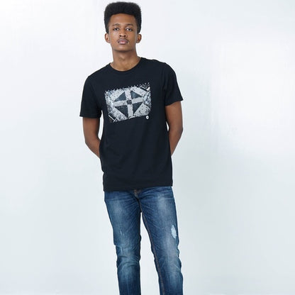 Benhill Kaos Grafis Katun 30s Combed Lengan Pendek Warna Hitam 423-15268