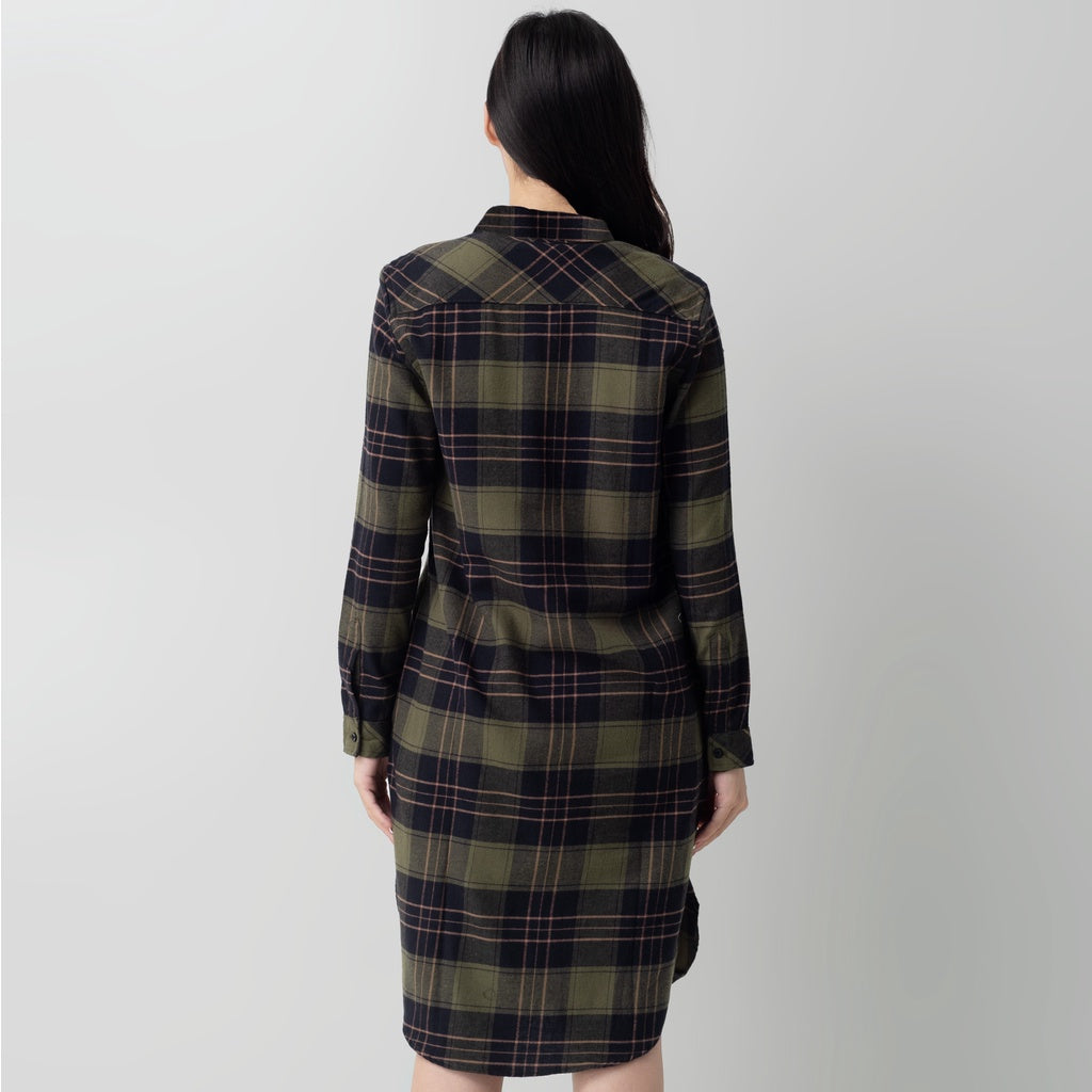 Benhill Kemeja Tunik Flannel Wanita Kotak  Hijau  Army 1152-11S35