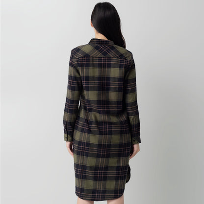 Benhill Kemeja Tunik Flannel Wanita Kotak  Hijau  Army 1152-11S35