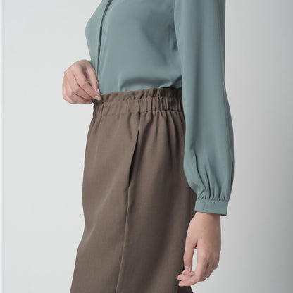 Benhill "Choe" Celana Bahan Wanita High Waist Brown 994-29574