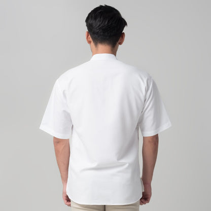 Benhill Baju Koko Pria Qurta Kurta Stripe Pendek Putih 29954-3211H