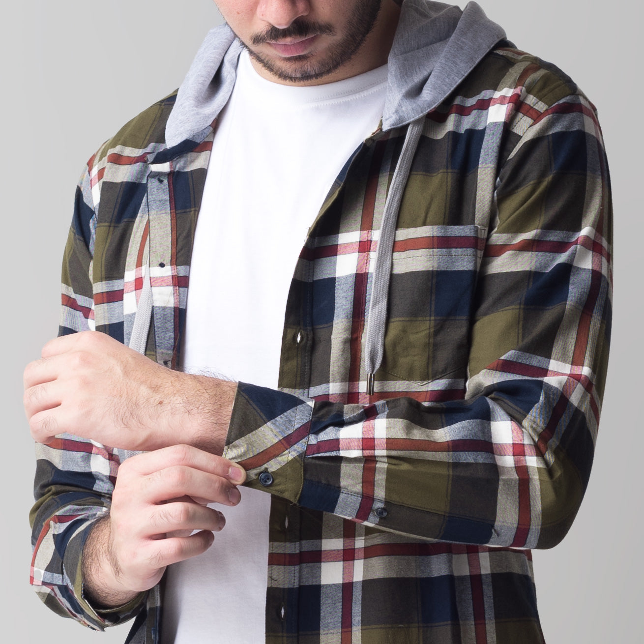 Benhill Hoodie Flannel Kotak Hijau 60-11738