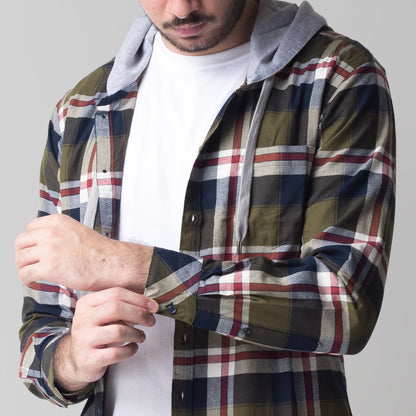 Benhill Hoodie Flannel Kotak Hijau 60-11738