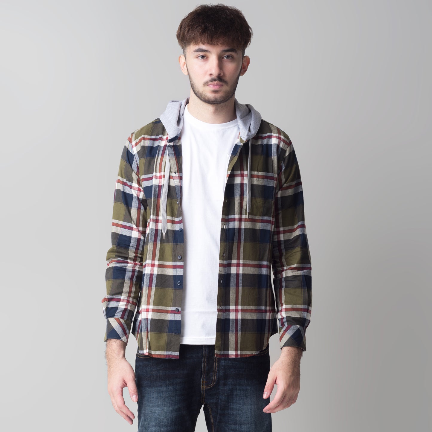 Benhill Hoodie Flannel Kotak Hijau 60-11738