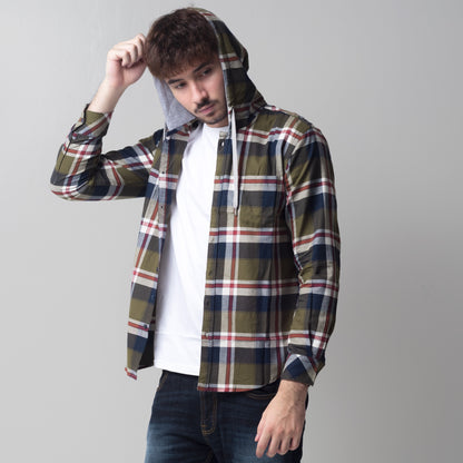 Benhill Hoodie Flannel Kotak Hijau 60-11738