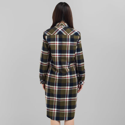 Benhill Kemeja Tunik Flannel Wanita KotakHijau  0727-11735