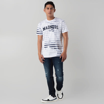 Benhill Kaos Grafis Full Print Katun 24s Combed Lengan Pendek Putih 389-59168