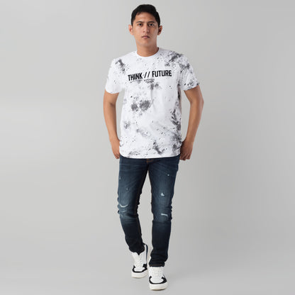 Benhill Kaos Grafis Full Print Katun 24s Combed Lengan Pendek Putih 395-59168