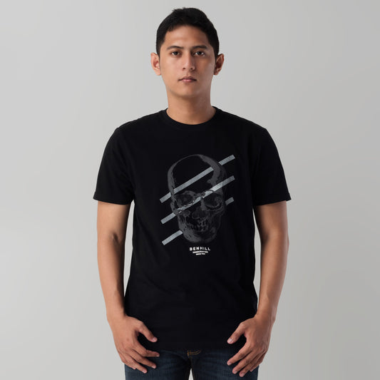 Benhill Kaos Grafis Katun 30s Combed Lengan Pendek Hitam 394-39268