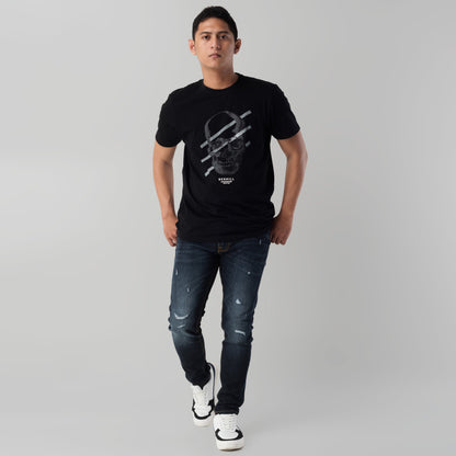 Benhill Kaos Grafis Katun 30s Combed Lengan Pendek Hitam 394-39268