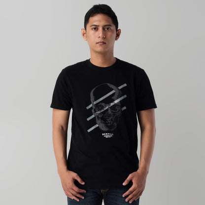 Benhill Kaos Grafis Katun 30s Combed Lengan Pendek Hitam 394-39268