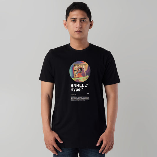 Benhill Kaos Grafis Katun 30s Combed Lengan Pendek Hitam 425-39268