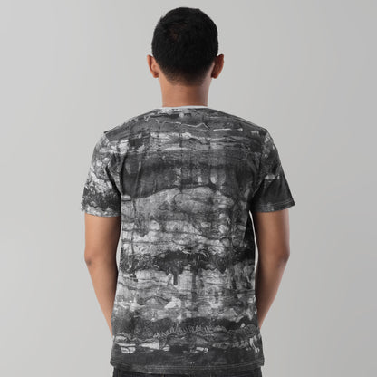 Benhill Kaos Grafis Full Print Katun 30s Combed Lengan Pendek Grey 393-39668