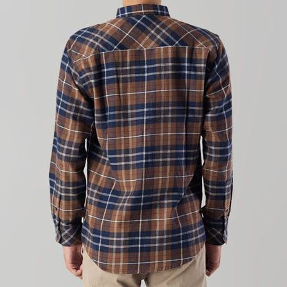 Benhill Kemeja Pria Flannel Lengan Panjang  Kotak Coklat 28083-11533