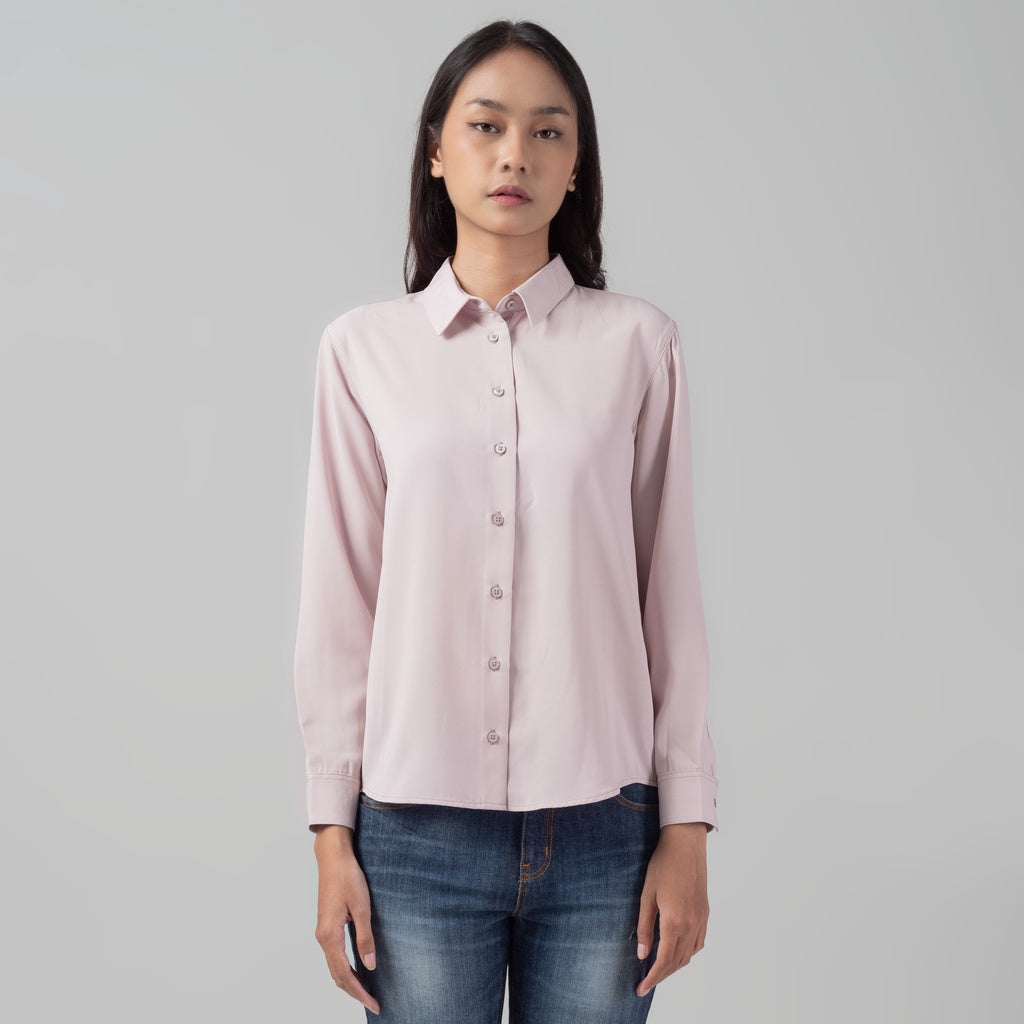 Benhill Kemeja Wanita " Mina" Tops Lengan Panjang Dusty Pink 999-29J0O