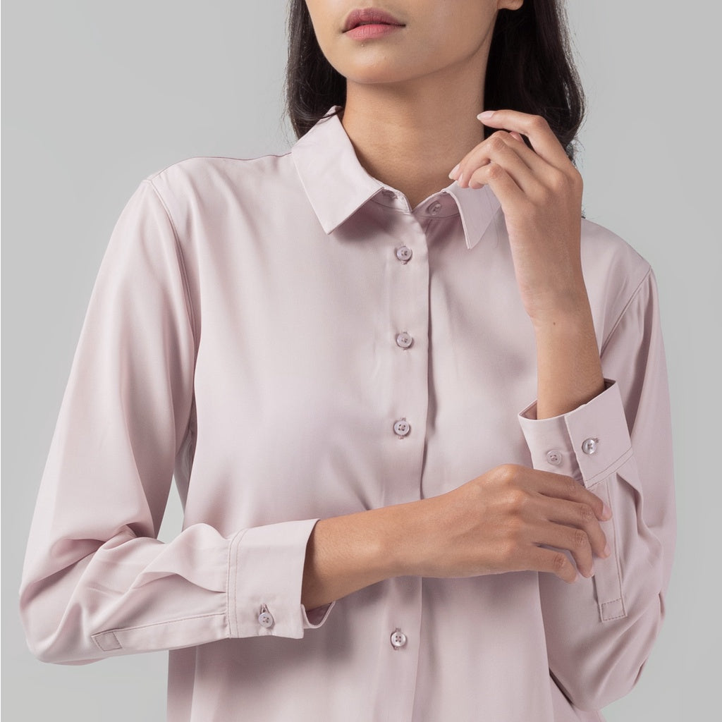 Benhill Kemeja Wanita " Mina" Tops Lengan Panjang Dusty Pink 999-29J0O