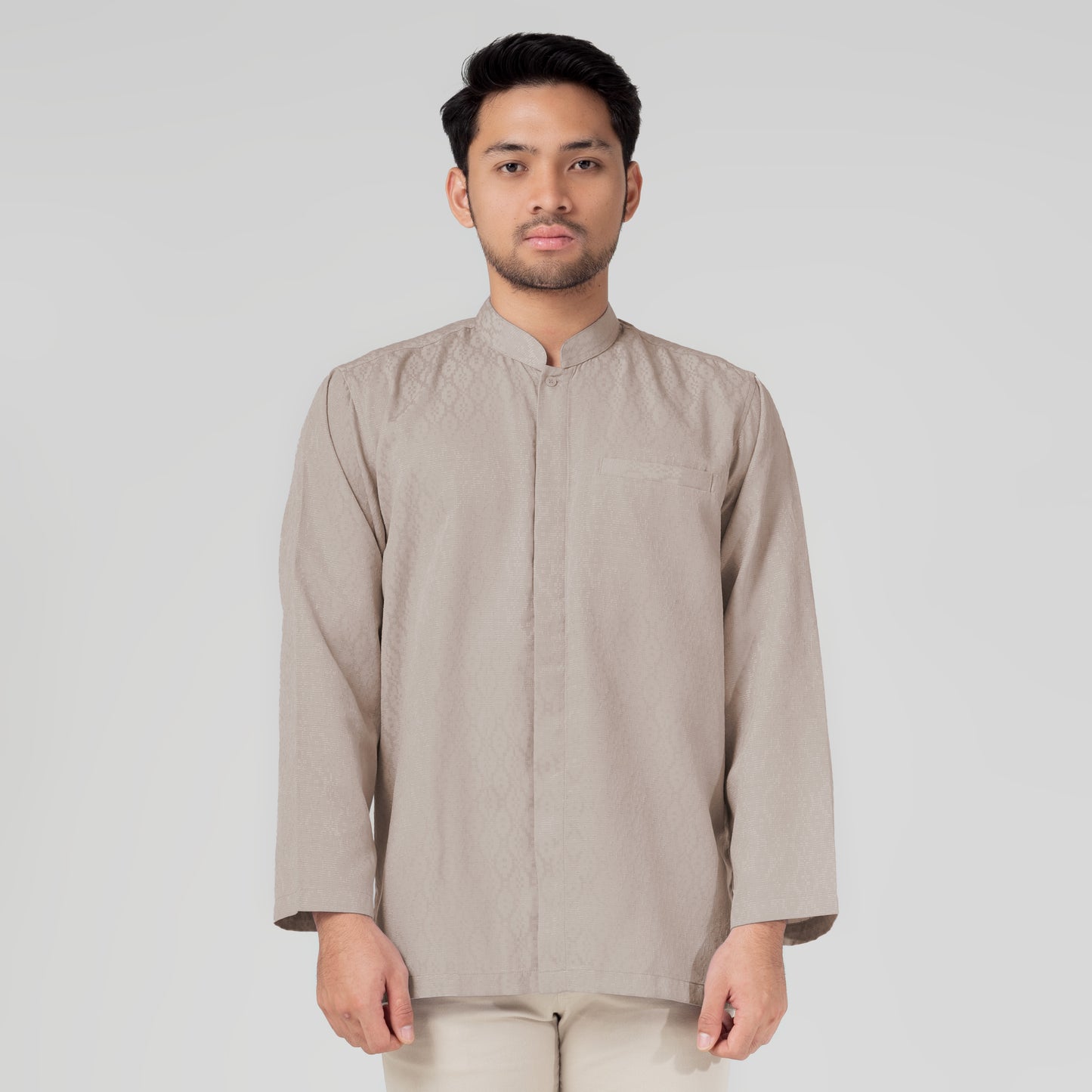 Benhill Kemeja Koko Pria "Tenun Sultan" Cotton Dobby Lengan Panjang Grey 29940-41-36609