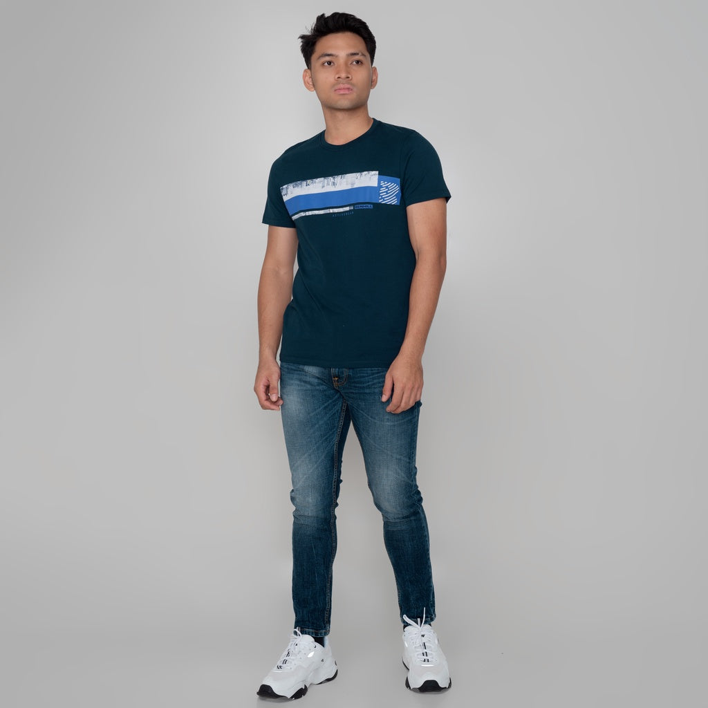 Benhill T-shirt Kaos Pria New Logo Collection Katun 24s Combed Pendek Navy A64-A65-29G68