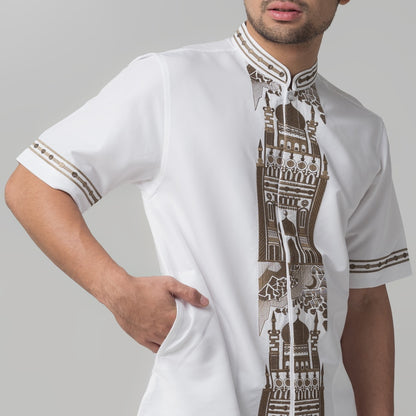 Benhill Taqwa Koko Bordir Pria Lengan Pendek Off White 2171-32108