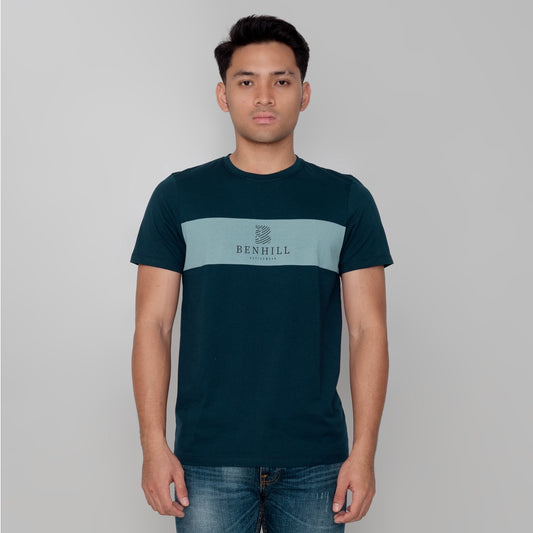Benhill T-shirt Kaos Pria New Logo Collection Katun 24s Combed Pendek Navy A68-A69-29G68
