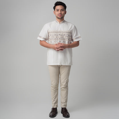 Benhill Taqwa Koko Bordir Pria Lengan Pendek Off White 2153-12108