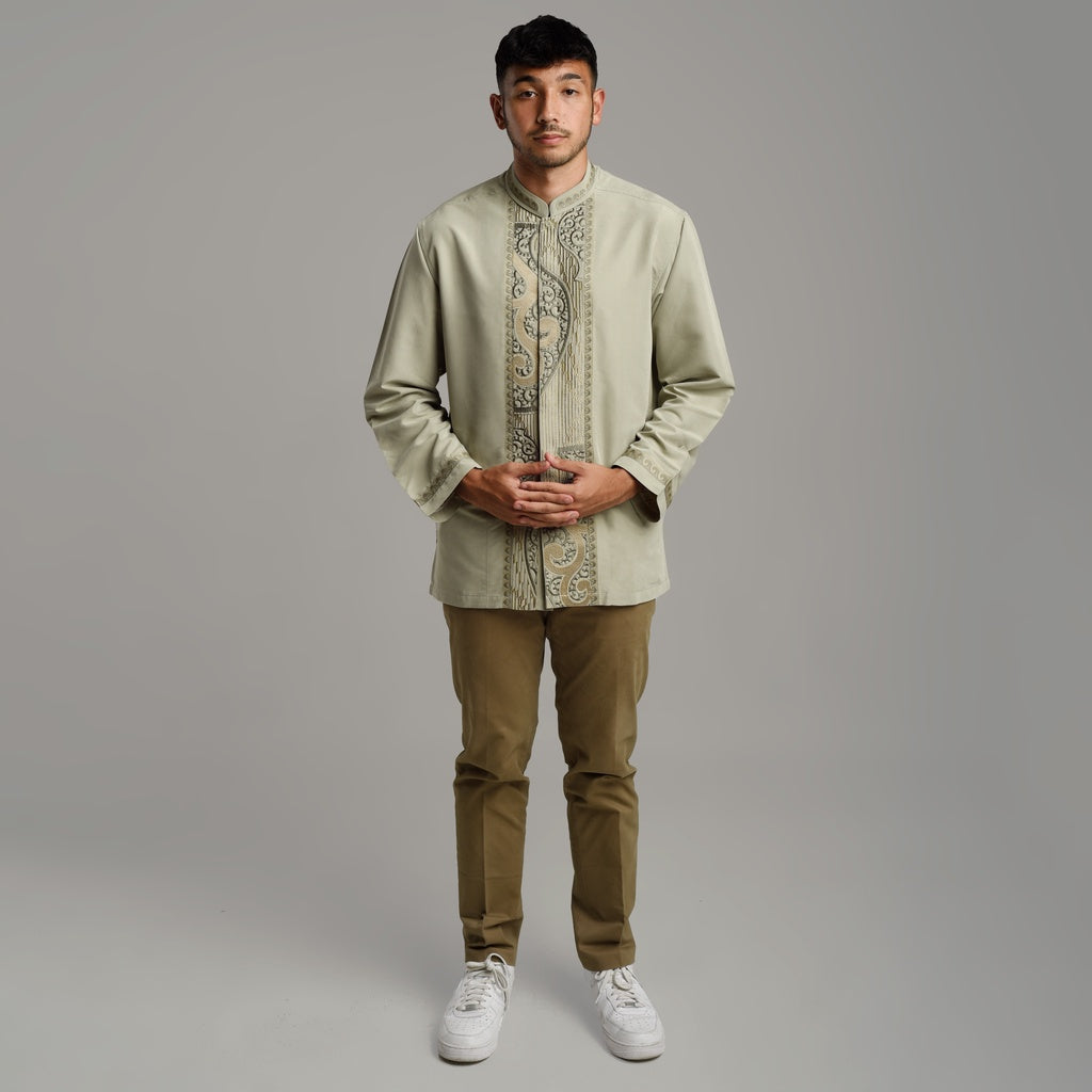 Benhill Taqwa Koko Bordir Pria Lengan Panjang Sage 2310-11-12-12707