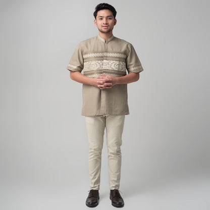 Benhill Taqwa Koko Bordir Pria Lengan Pendek Brown 2276-77-78-32708