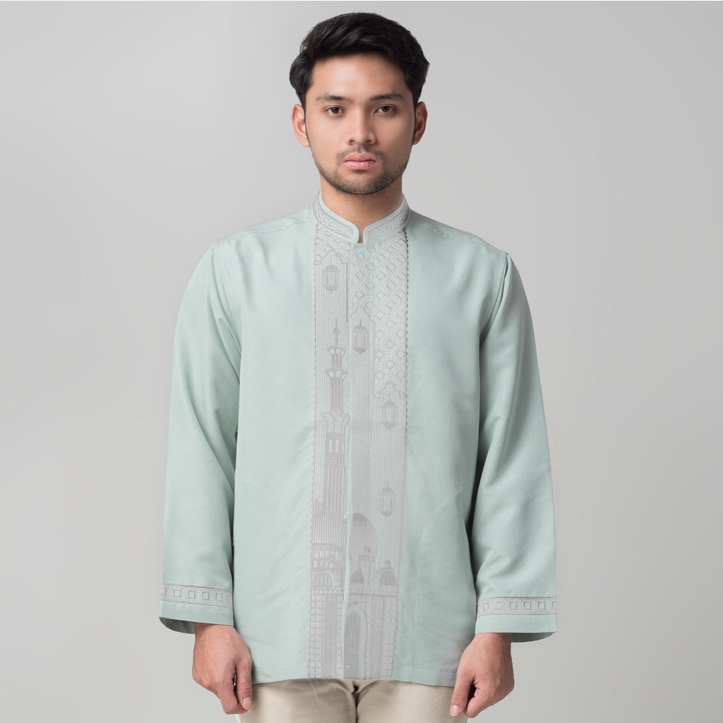 Benhill Taqwa Koko Bordir Pria Lengan Panjang Mint 2391A-2392A-2393A-32707