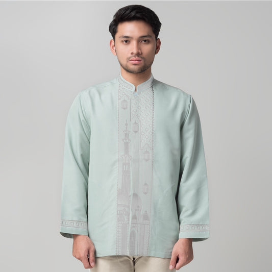 Benhill Taqwa Koko Bordir Pria Lengan Panjang Mint 2391A-2392A-2393A-32707